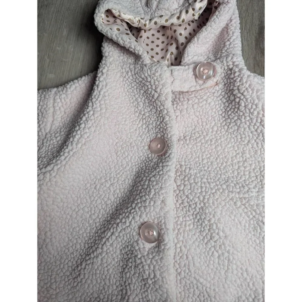 Bearington collection pink brown puppy dog ears & tail fuzzy jacket 6-12 M baby